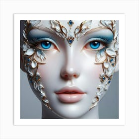 Woman With Blue Eyes Art Print