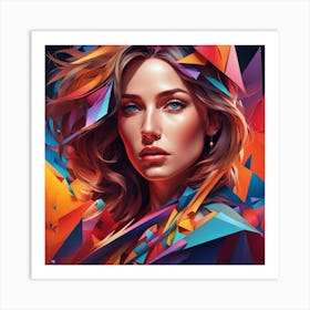 Abstract Painting of Womans Face Art Print