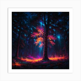 Forest At Night 15 Art Print