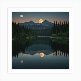 Serene Mountain Lake Art Print