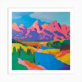 Colourful Abstract Grand Teton National Park Usa 6 Art Print