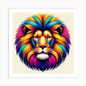 Colorful Lion 3 Art Print