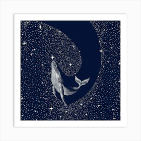 Starry Whale SQUARE Art Print