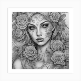 Day Of The Dead woman Art Print