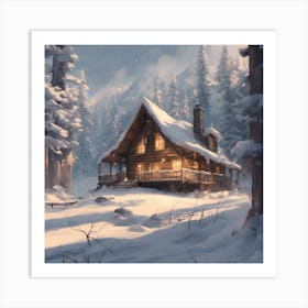 Cabin In The Woods Art Print