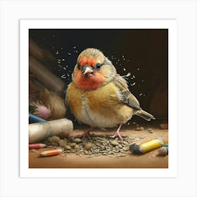 Bird With A Pencil Art Print