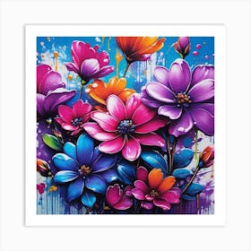 Colorful Flowers 29 Art Print