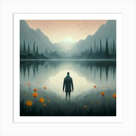 Man In The Water Art Print