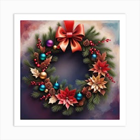 Christmas Wreath 1 Art Print