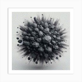 Black And White Explosion Art Print