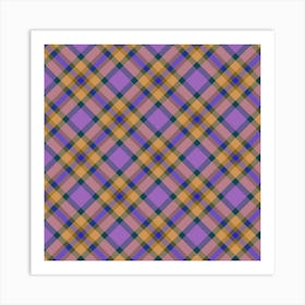 Purple Plaid Fabric 4 Art Print