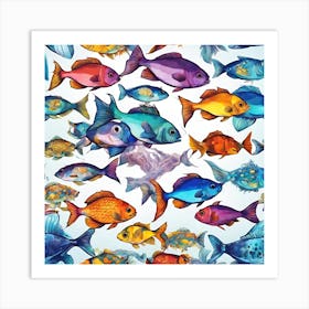 Colorful Fishes Art Print