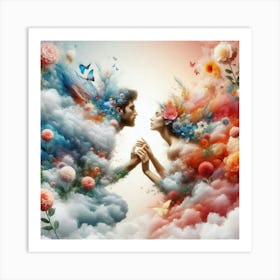 Couple In The Clouds 1 Art Print