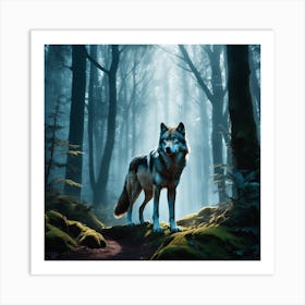 Wolf In The Forest 1 Art Print