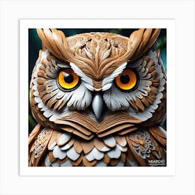 Owl Sculpture 1 Art Print