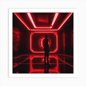 Man Standing In A Red Room Art Print