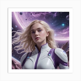 Girl In Space Art Print