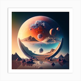 Planets In Space 2 Art Print