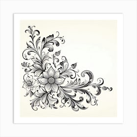 Ornate Floral Design 24 Art Print