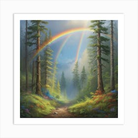 Rainbow In The Forest Art Print 0 1 Art Print