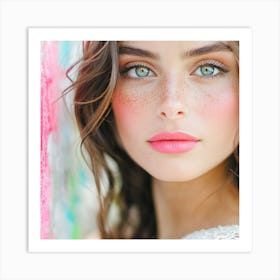 Beautiful Girl With Freckles Art Print