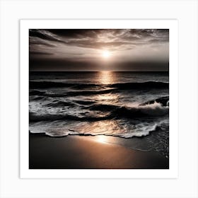 Sunset At The Beach 533 Art Print