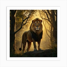 Lion In The Forest 2 Art Print