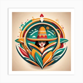 Mexican Girl In Hat Art Print