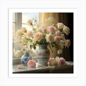 Roses In A Vase Art Print