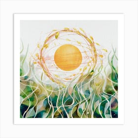 Sun And The Grass Art Print