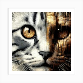 Cat's Eye With Gold Touch Art Print