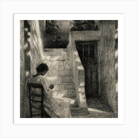 Woman Sitting On A Chair Art Print