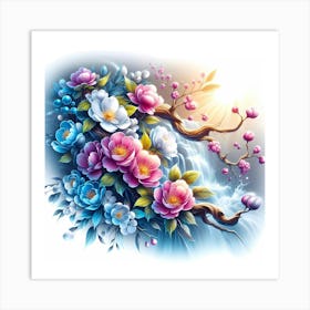 Peony Flower Painting Art Print