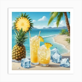 Tropical Drinks On The Beach 7 Art Print