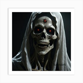 Skeleton With Red Eyes Art Print