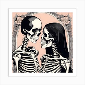 Skeleton Lovers 10 Art Print