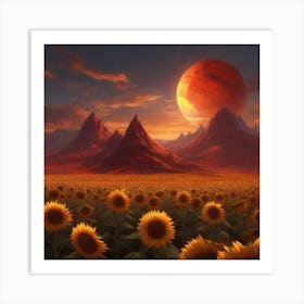 Sunflower sunset Art Print