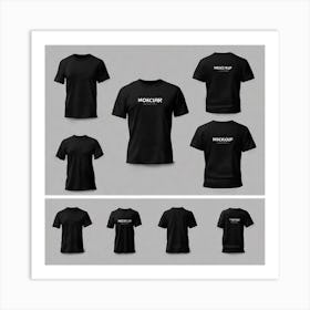 Black T - Shirt Mockup 2 Art Print