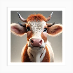 Cow With Horns Art Print