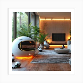 Futuristic Living Room Art Print