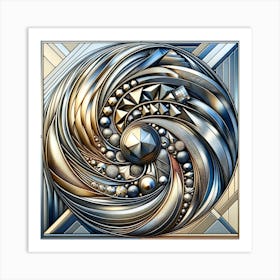 Metallic Vortex  Art Print