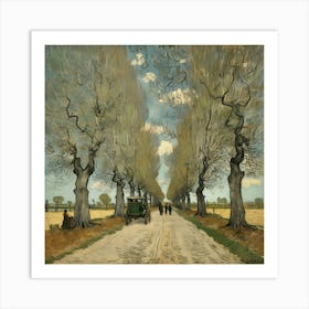 The Large Plane Trees Road Menders At Saint Rmy 1889 V 2 Art Print