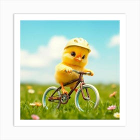 Flux Schnell A Bright Yellow Chick With Fluffy Feathers Big Br 0 Art Print