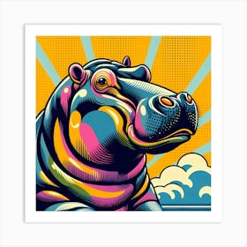 Pop Hippo Art Print