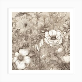 Floral Wallpaper Art Print