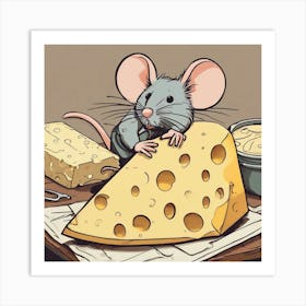 Mouse And Cheese Art Print