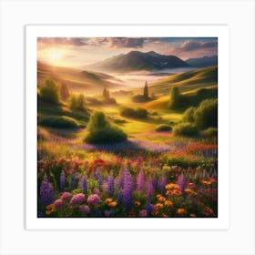 Sunrise In The Mountains 39 Art Print