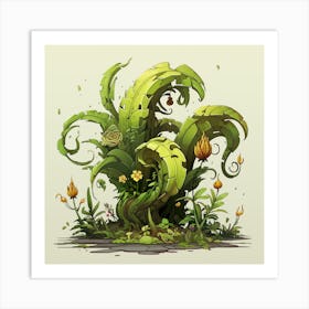 Cartoon Plant Art Print