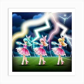 Ballerinas in the storm  Art Print