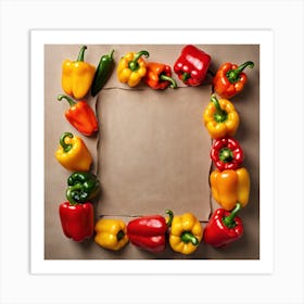 Frame Created From Bell Pepper On Edges And Nothing In Middle (17) Art Print